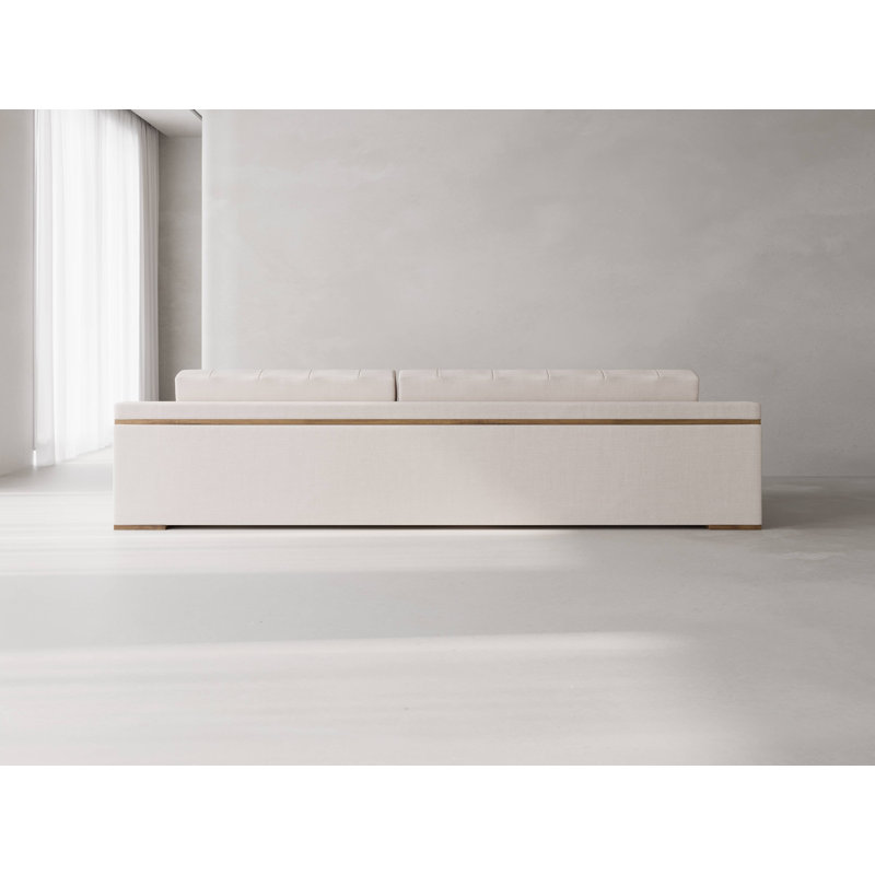 Indio Sectional With Bench, Nevis Ivory Polyester Blend