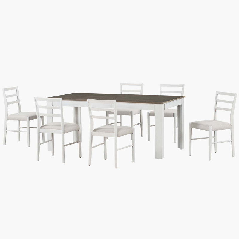 Ensemble de table et de chaises 7 pièces avec rallonge Ail, ensemble de salle à manger, ensemble de table à manger, Brun