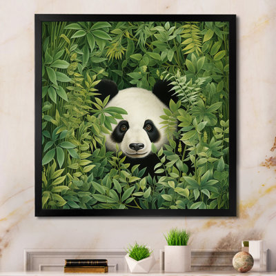 Foliage Peekaboo Panda I - Panda Animal Wall Art