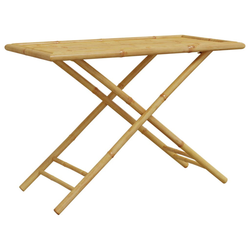 VidaXL Natural Bamboo Folding Patio Table 43.3" x 21.7"