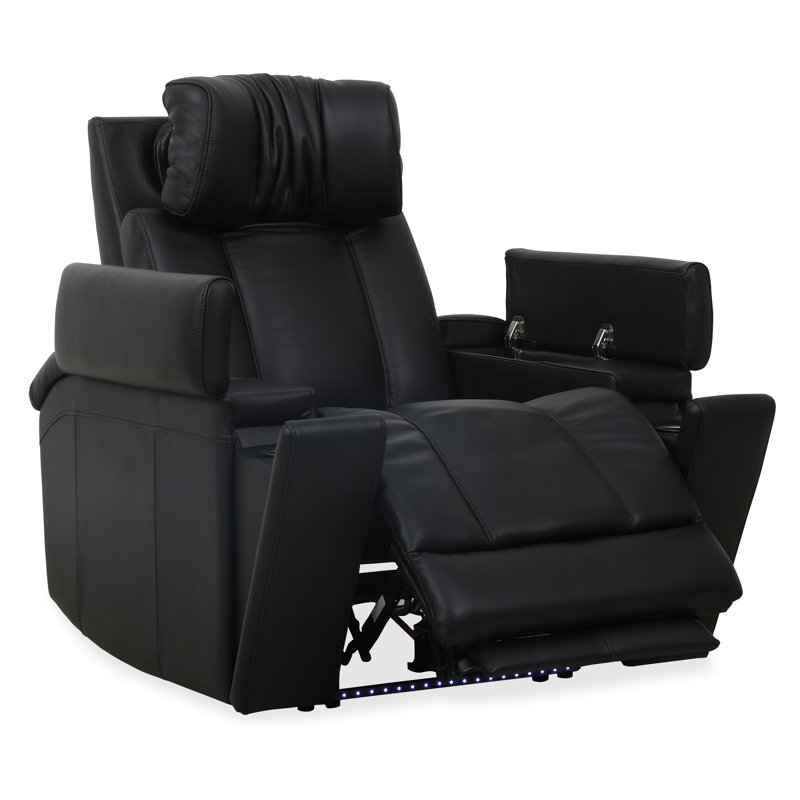 Danya Zero Gravity Power Recliner With Immersive Audio P3,  Top Grain Leather/Autumn Black