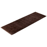 Overdyed Hand-Knotted Wool Modern-Contemporary Brown Runner 2' 7" x 7' 10"
