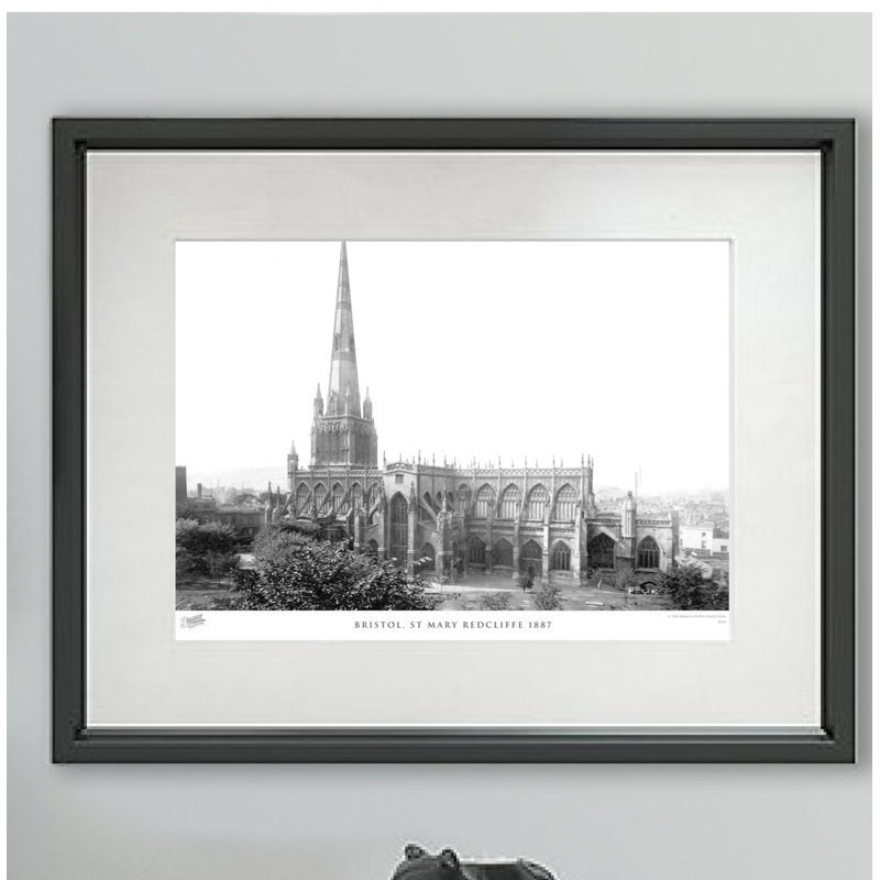 Bristol, St Mary Redcliffe 1887 - Single Picture Frame Print, 28cm H X 36cm W x 2cm D