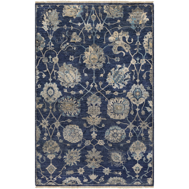 Flyn Viscose Floral Indoor Rug, Rectangle 2' x 3'