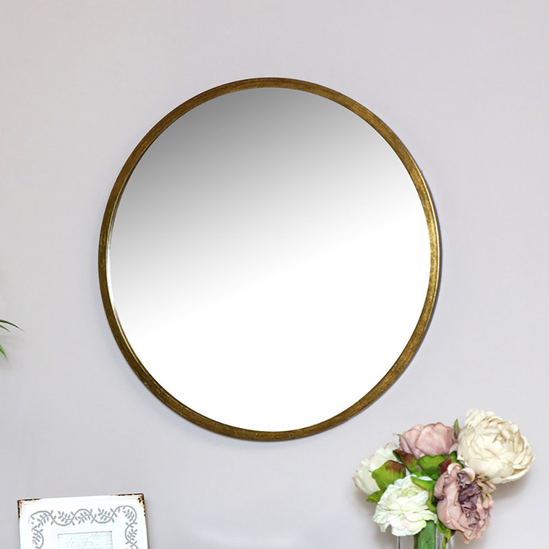 Marcus Metal Wall Mirror, 80cm H x 80cm W, Gold