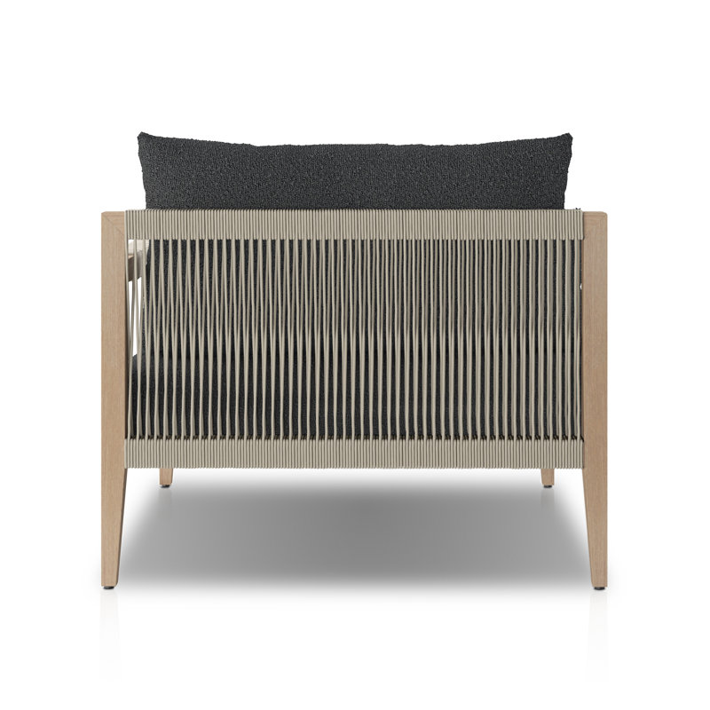 Sherwood Outdoor Chaise Lounge, Fiqa Slate Boucle, Weathered Gray/Dark Gray