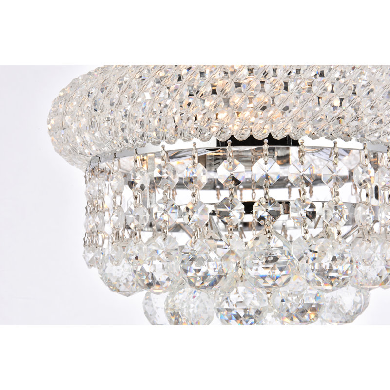 Hallsburg Crystal Semi Flush Mount, Chrome, Royal Cut