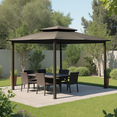 Barcelona 10 Ft. W x 12 Ft. D Aluminum Patio Gazebo with Mosquito Netting