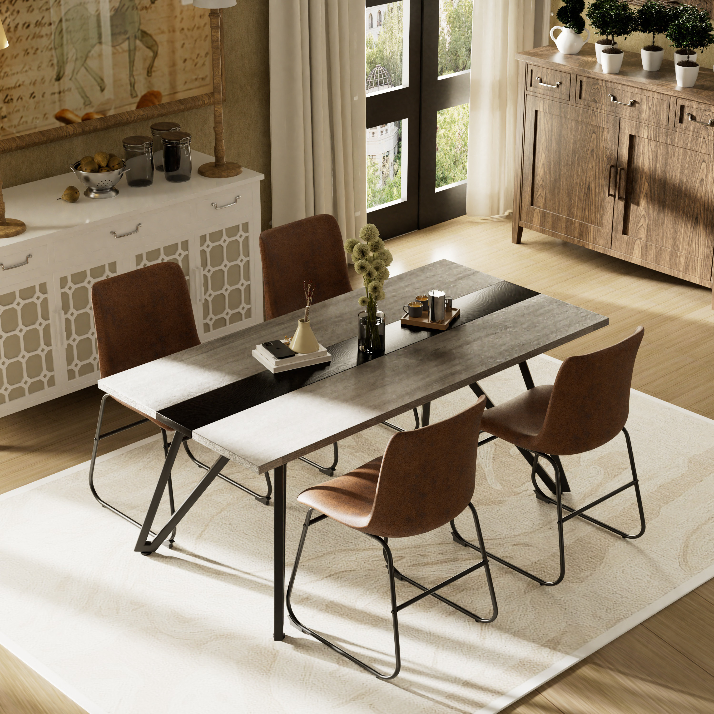 Latitude Run® 5 piece Rectangular Large Dining Table Set - Wayfair Canada