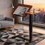 Table de lit réglable sur roulettes, bureau pour ordinateur portable inclinable à hauteur réglable en noyer, table d'appoint roulante pour hôpital, chambre à coucher et bureau à domicile