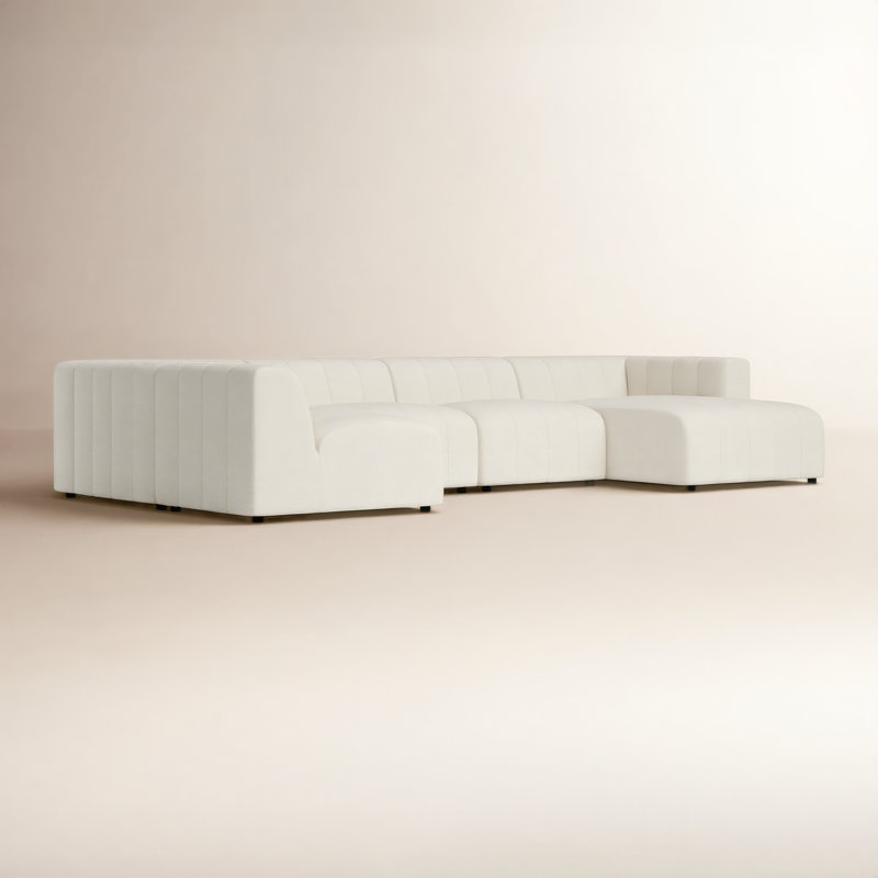 Bowry 157" Wide Modular Sectional, Right Hand Facing, Fayette Cloud Polyester