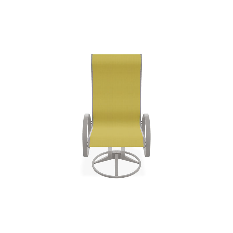 Fauteuil de patio pivotant Hiraku, Gris chaleureux texturé, Jaune 43D