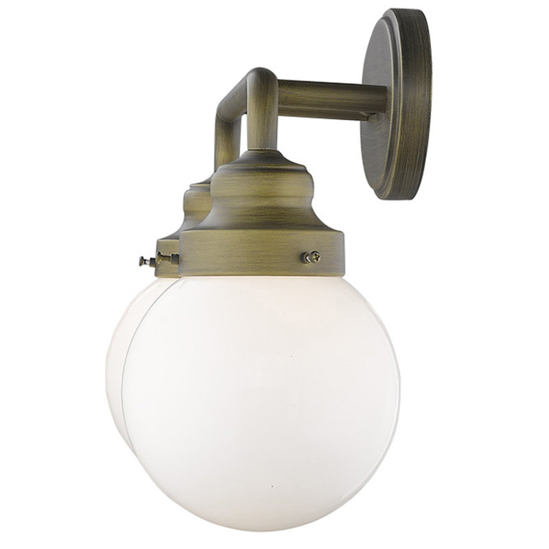 Éclairage pour meuble-lavabo 2 lumières Rabehi, Laiton brut, Opale