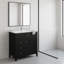 Meuble-lavabo autoportant de 30 po avec lavabo et meuble-lavabo moderne en bois d'hévéa et en bois franc avec 3 tiroirs et une tablette réglable pour beaucoup de rangement et d'organisation