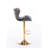 Set Of 2  Bar Stools,With Chrome Footrest And Base Swivel Height Adjustable Mechanical Lifting Velvet + Golden Leg Simple Bar Stool-Gray-117042366-117042362