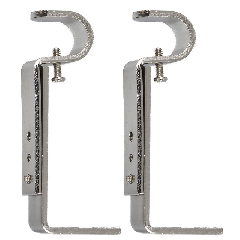 Support de fixation de rideau réglable Pernell, Acier brossé, H 4 po x l 2 po x P 1 po