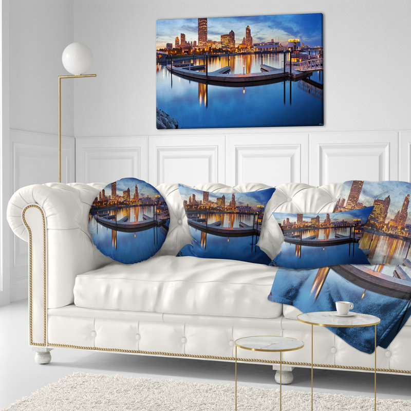 Coussin lombaire panoramique cityscape milwaukee