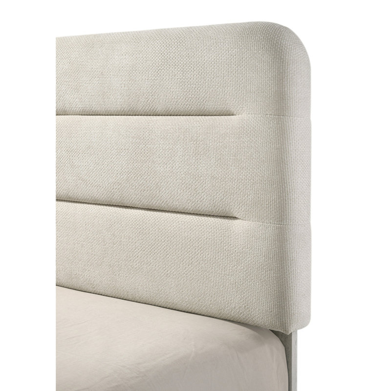 Upholstered Design 1pc Panel Bed, Queen