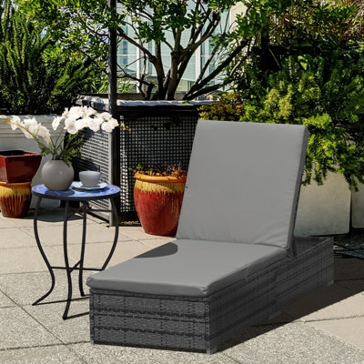 Meisel Reclining Sun Lounger with Cushion