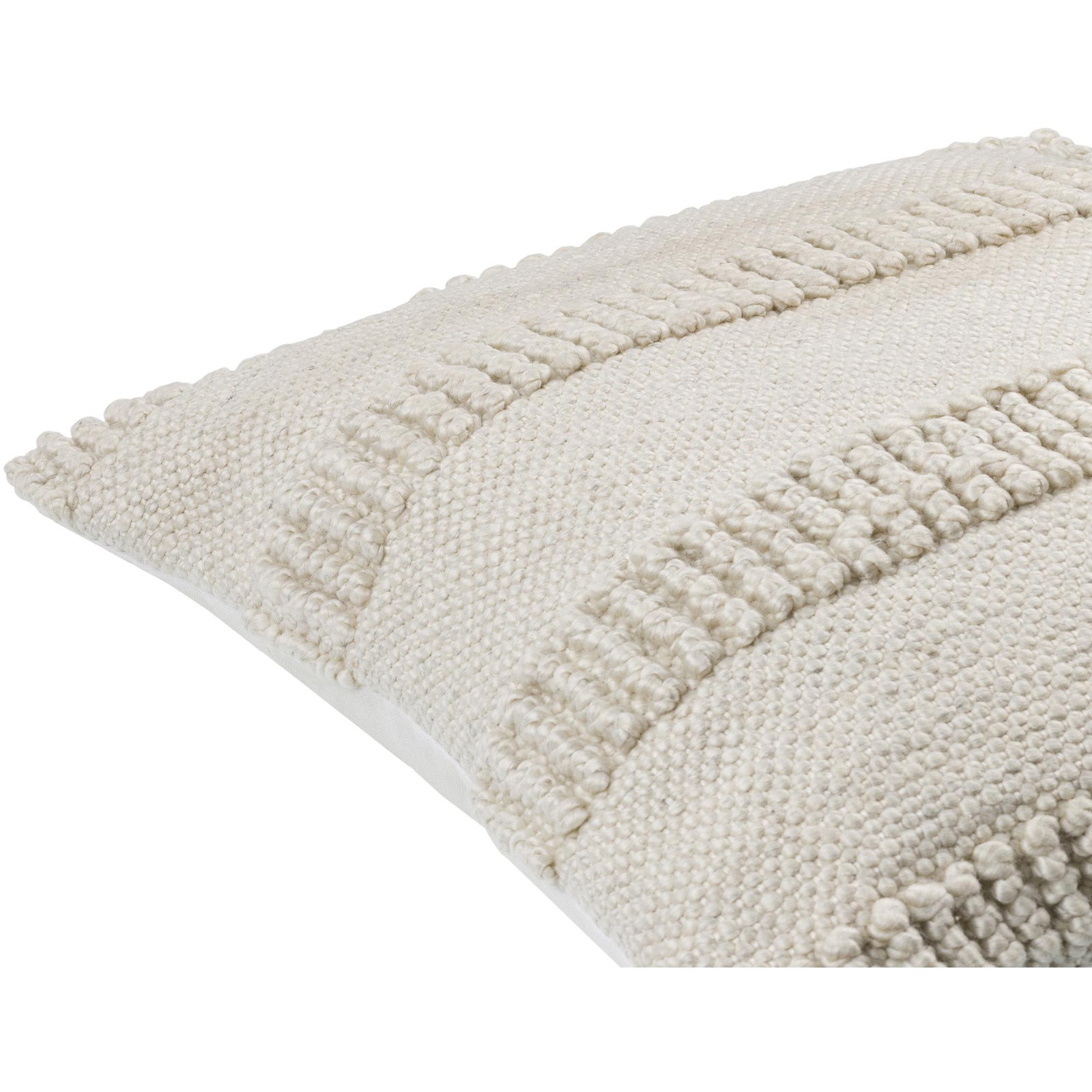 Fernan Pillow Cover, Light Gray, 18"H x 18"W, Polyester/Polyfill