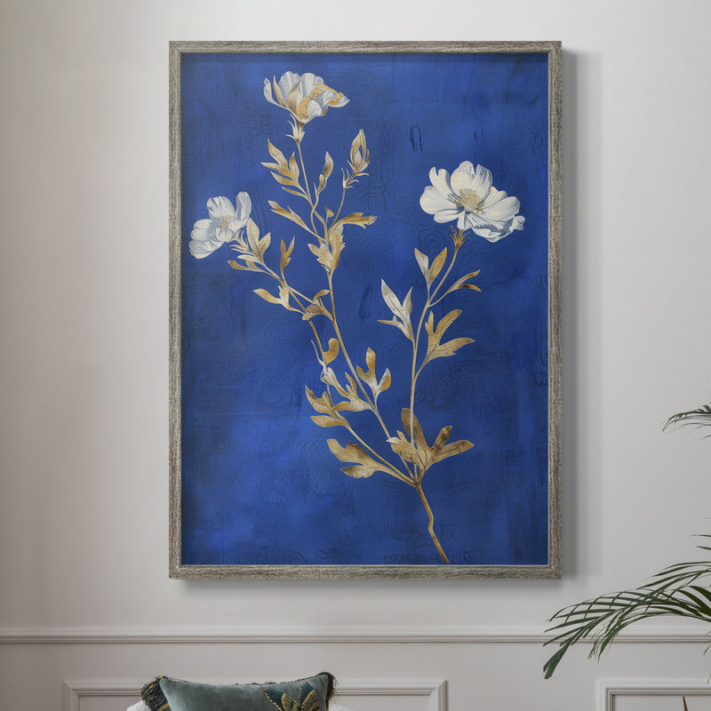 Impression encadrée FLORAL Series Lxxiv - bois massif, H 11 po x l 9 po