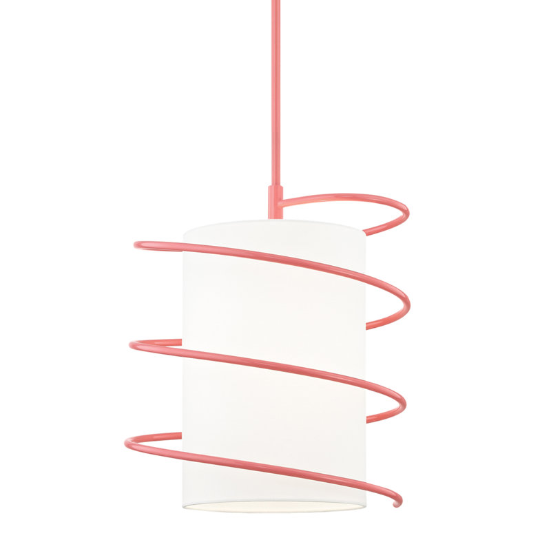 Carly 1 - Light Single Pendant, Pink, 18" H x 14.75" W x 14.75" D
