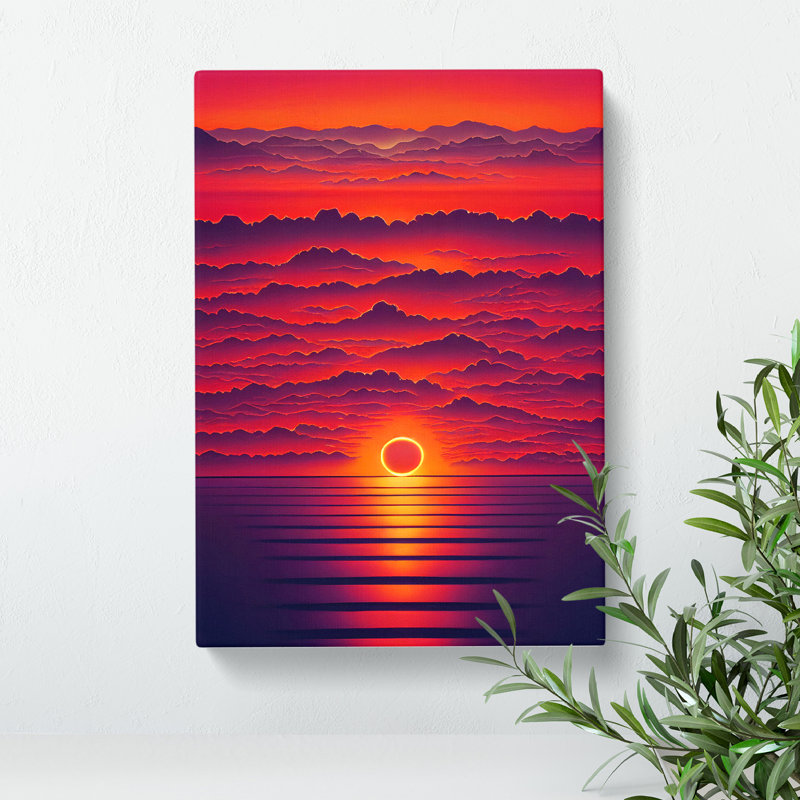 XC1022-3626X Powerful Ocean Sunset - Wrapped Canvas Print, 60cm H x 40cm W x 3cm D