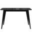 Table de salle à manger rectangulaire en esthétique Mid-Century, pieds en bois d'hévéa massif noir, plateau en faux bois d'aspect grain naturel, profondeur de 29,04 po, support de 250 lb, plateau à assemblage rapide nécessitant peu d'entretien, idéal