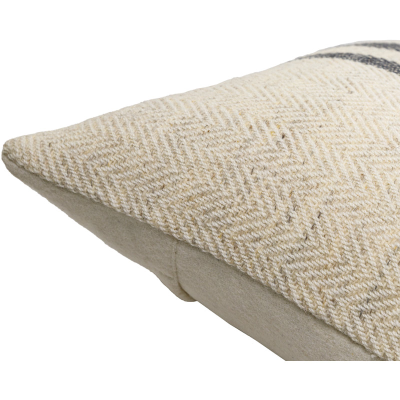 Brett 18" Beige and Light Brown Wool Blend Accent Pillow Set
