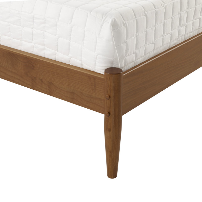 Grand lit en bois massif Ashlie, Castanho