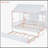Wooden House Bed with  Trundle, Playhouse Design for Kids, Durable and Space-Saving-1175347392