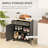 Distressed Black Sideboard Storage Cabinet - Solid Wood Countertop, 2 Drawers, Doors, Adjustable Shelf For Home Use Modern In Craft Room