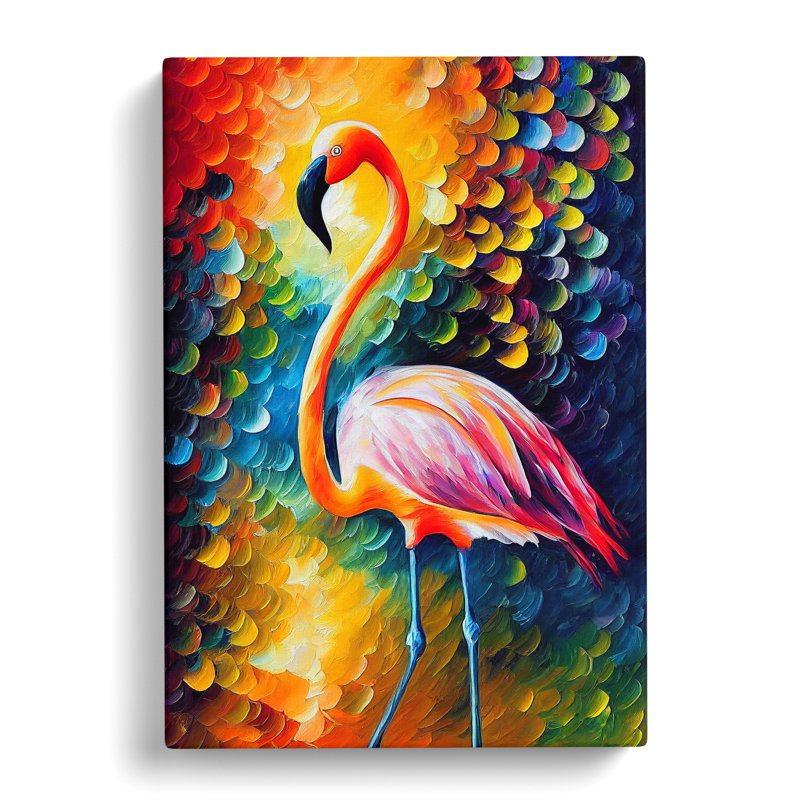 Flamingo Portrait No.1 - Wrapped Canvas, 50cm H x 35cm W x 3cm D