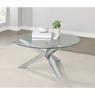 Table basse contemporaine 35,40 ", chrome
