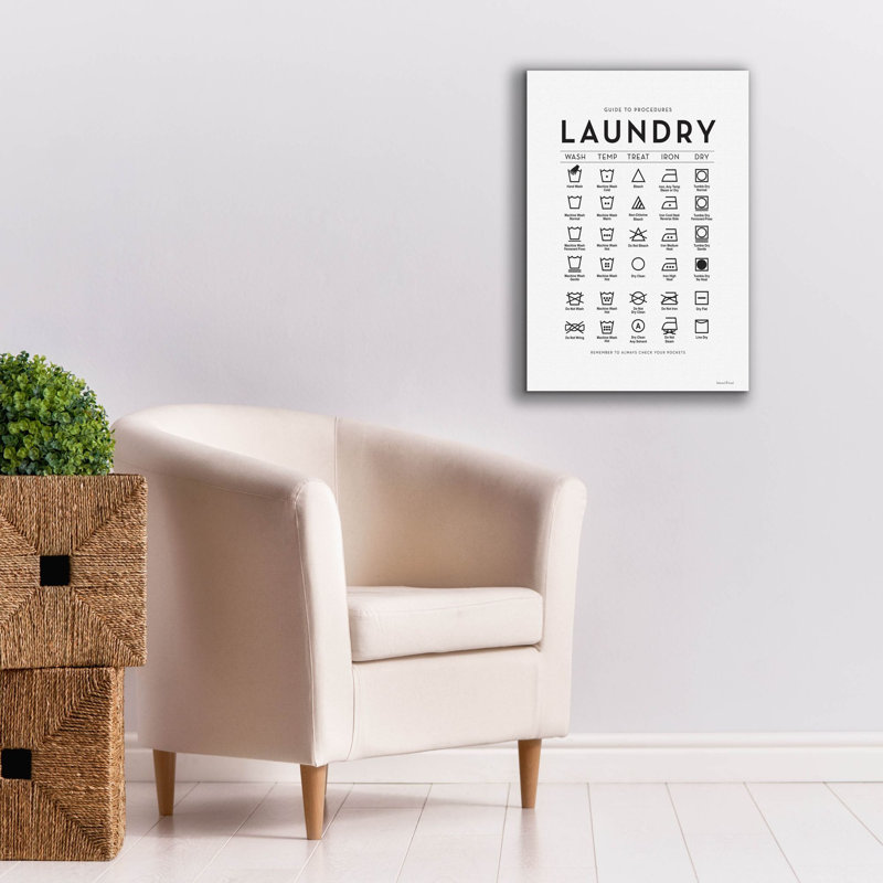  'Laundry Procedures' by Lettered & Lined Canvas Wall Art, 18" x 26"