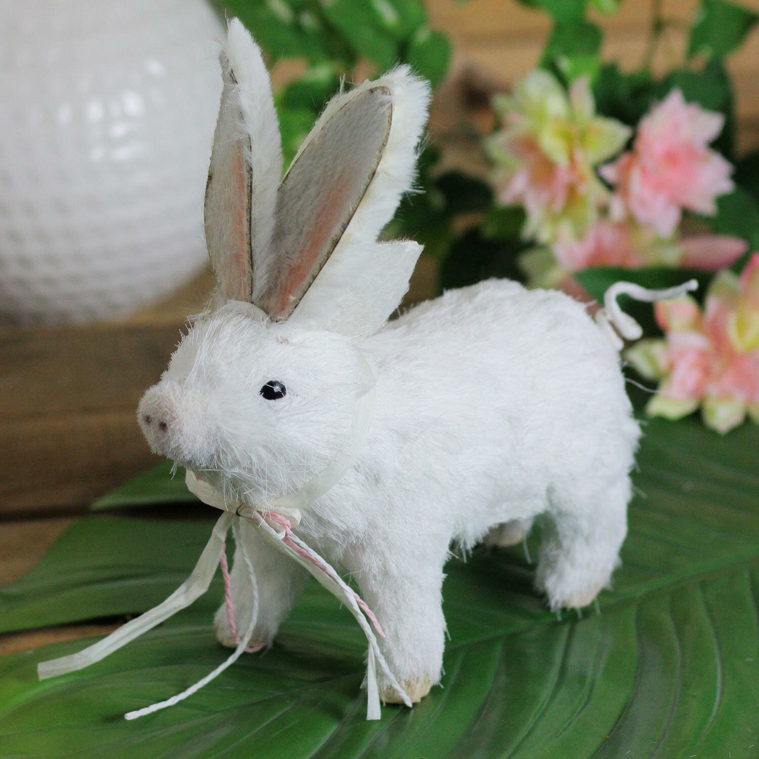 White Sisal Bunny Decor, Easter Decorations