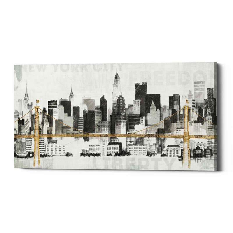 'New York Skyline II' by Avery Tillmon, Canvas Wall Art, 30" H x 60" W