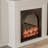 Beige Solid Wood Electric Fireplace-2073914526