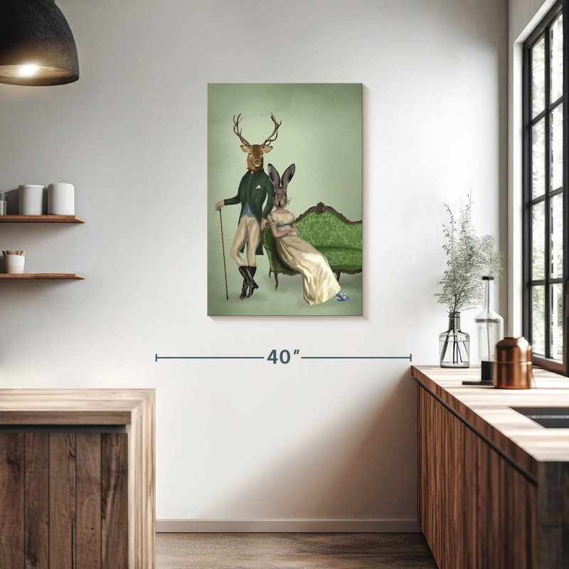 Ketti Mr. Deer And Mrs. Rabbit I, 36" H x 24" W