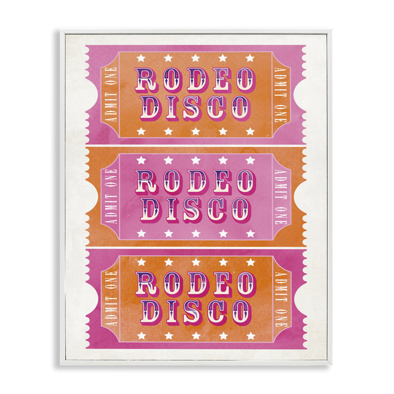 Rodeo Disco Bill Stub, encadrée, estampe numérique, design par Susan Arnot, H 30 po x l 24 po