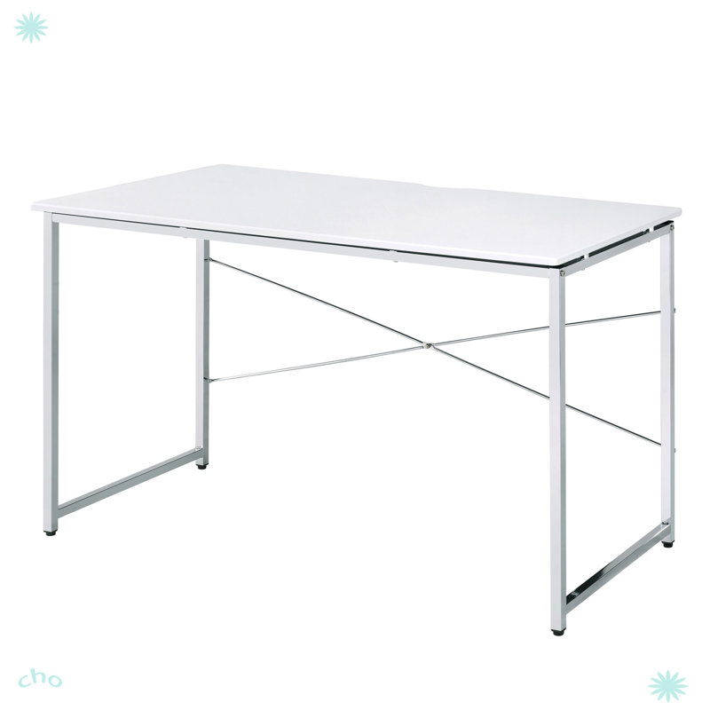 Elizia Steel Writing Desk, White
