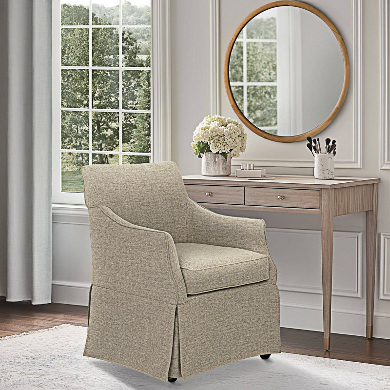 Fauteuil rembourré avec roulettes cachées