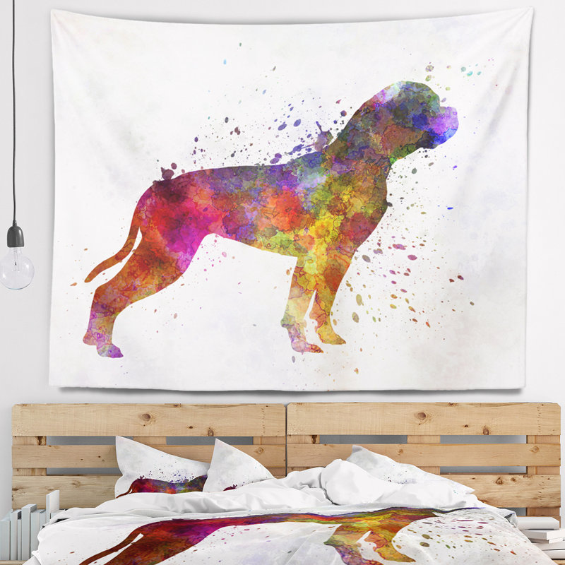 Tapisserie de bouledogue américain Animal, H 32 po x l 39 po