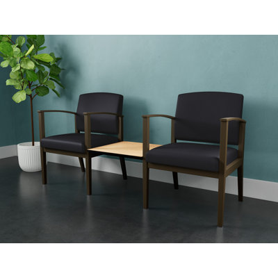 Amherst Steel Waiting Reception 2 Seat Tandem Metal Frame with Center Table