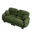 Canapé modulaire confortable à 2 places en tissu de chenille plissé avec siège ergonomique en mousse haute densité, accoudoirs arrondis arrondis et 2 coussins décoratifs ronds-2124159102