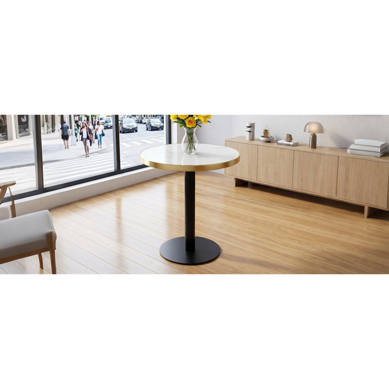 Tables basses compactes et à cocktail, en acier aggloméré marbré de 23,6 po, salle à manger moderne