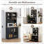 Armoire autoportante, armoire de rangement pour garde-manger, grand comptoir, portes en verre et tablettes réglables pour la salle à manger-131019215