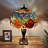 Godric Tiffany Table Lamp Stained Glass Rose Flowers LED Bulbs Included 16"W*16"D*24"H-808820307