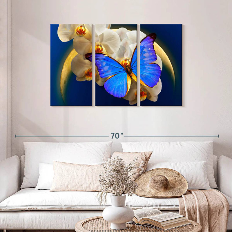 Brampt Moonlit Morpho Butterfly, 28" H x 45" W