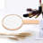 Handheld Makeup Plain Mirror Wood Round